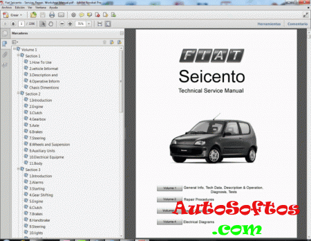 Fiat Seicento / 600 Workshop Manual [1997, PDF, ENG ...