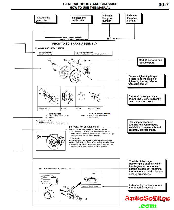 Сервисная инструкция Mitsubishi Galant 2001, PDF Скачать