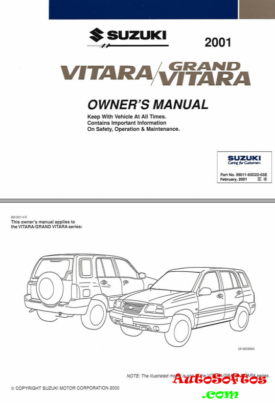Suzuki VITARA/GRAND VITARA OWNER'S MANUAL 2001, PDF, ENG