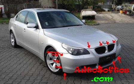 How to remove the front and rear bumper of the BMW 5-series E60 (E61)