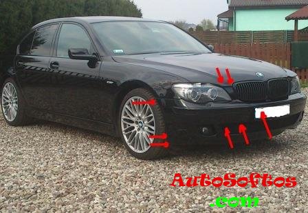 How to remove the front and rear bumper of the BMW 7-series E65 (E66)