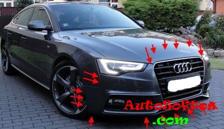 How to remove the front and rear bumper AUDI A5