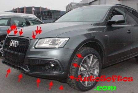 How to remove the front and rear bumper AUDI Q5