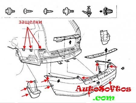 Как снять передний и задний бампер Acura MDX (2001-2006)